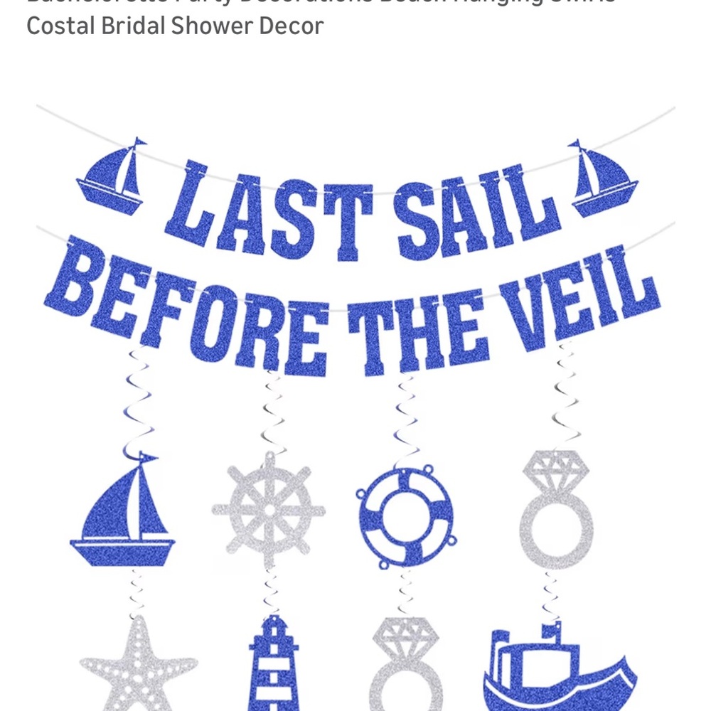 Last Sail Nautical Glitter Banner